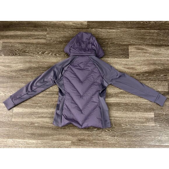 Athleta Inlet Jacket Nightfall Purple Size Medium Hood Insulated Puffer Stretch - Picture 8 of 12